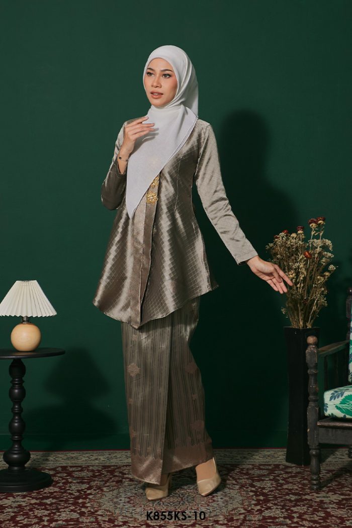 Kebaya Saloma in Warm Grey (K855KS-10)