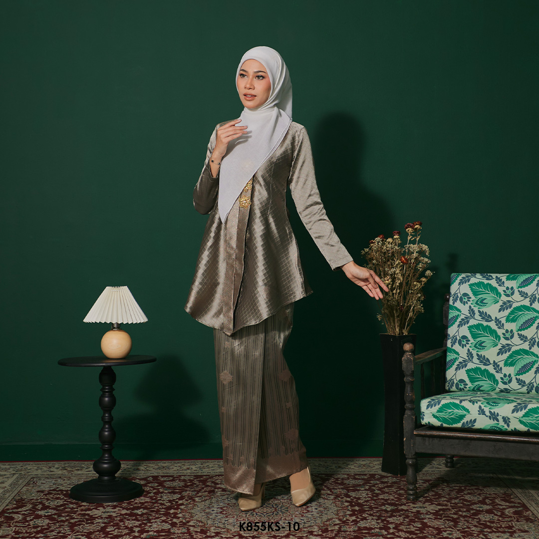 Kebaya Saloma in Warm Grey (K855KS-10) - Image 2