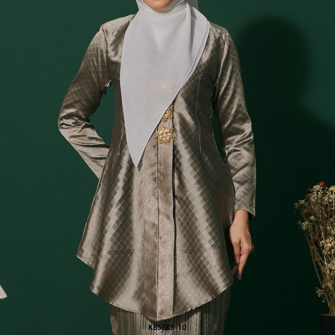Kebaya Saloma in Warm Grey (K855KS-10) - Image 4