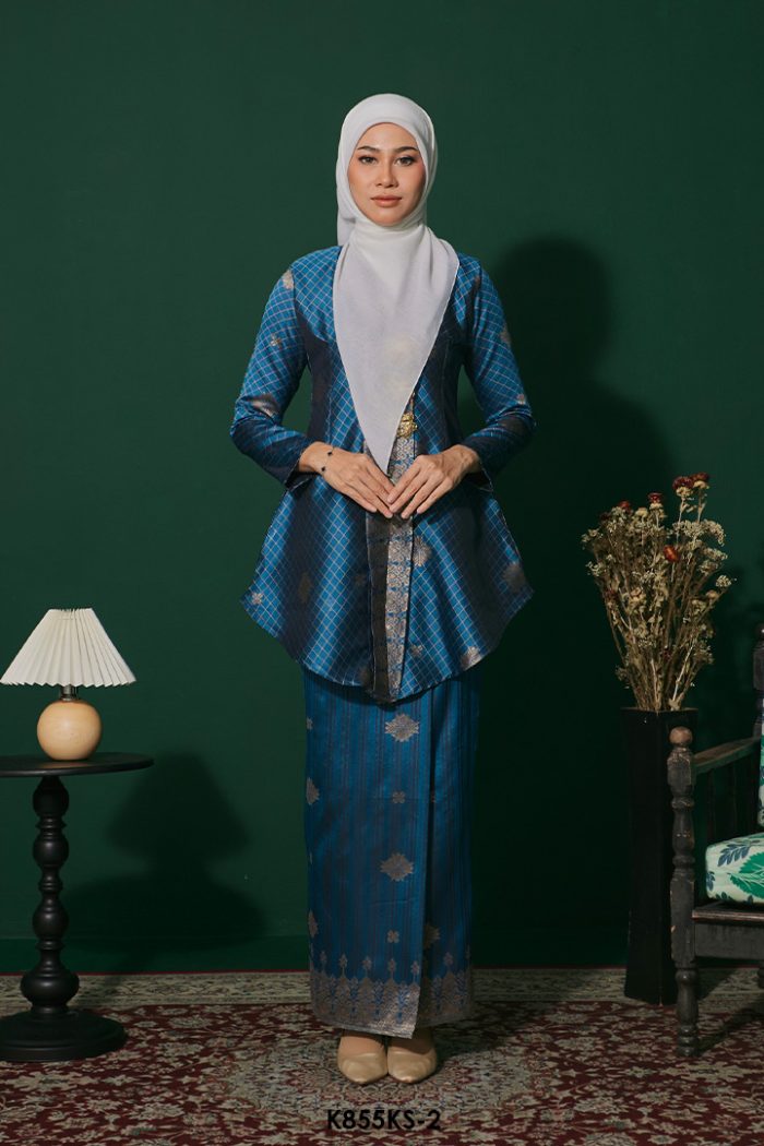 Kebaya Saloma in Teal Blue (K855KS-2)