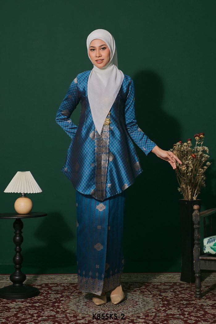 Kebaya Saloma in Teal Blue (K855KS-2)