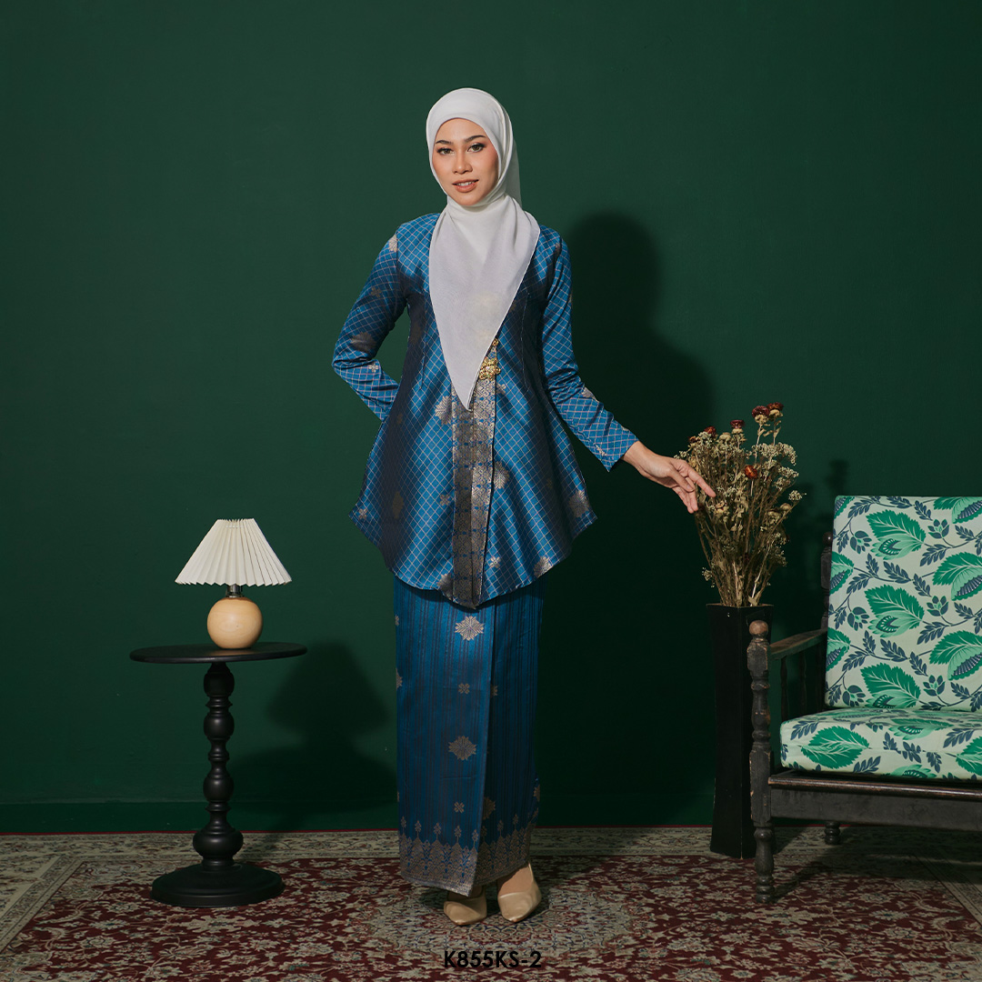 Kebaya Saloma in Teal Blue (K855KS-2) - Image 2