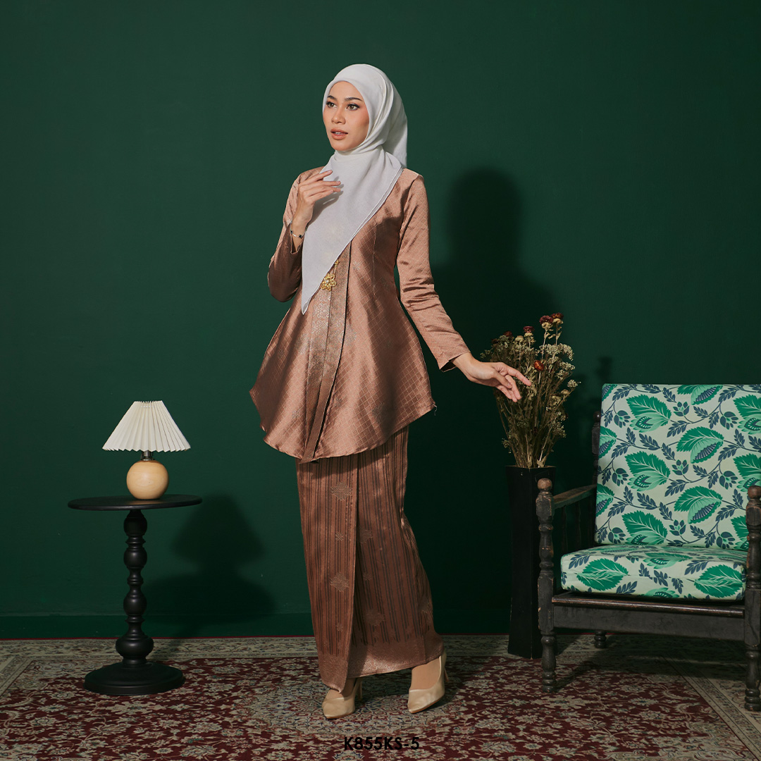 Kebaya Saloma in Salmon (K855KS-5) - Image 2