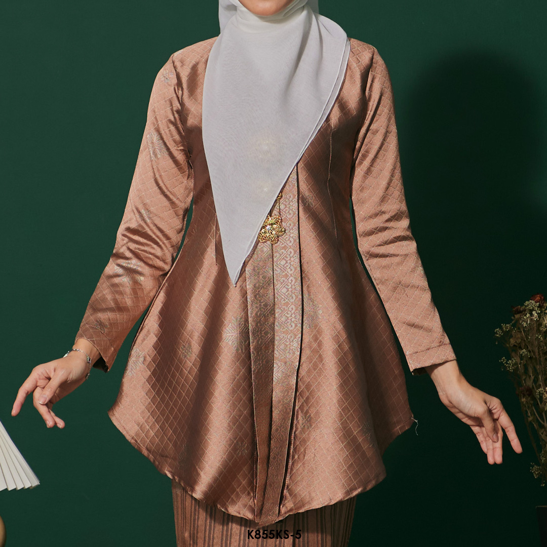 Kebaya Saloma in Salmon (K855KS-5) - Image 4