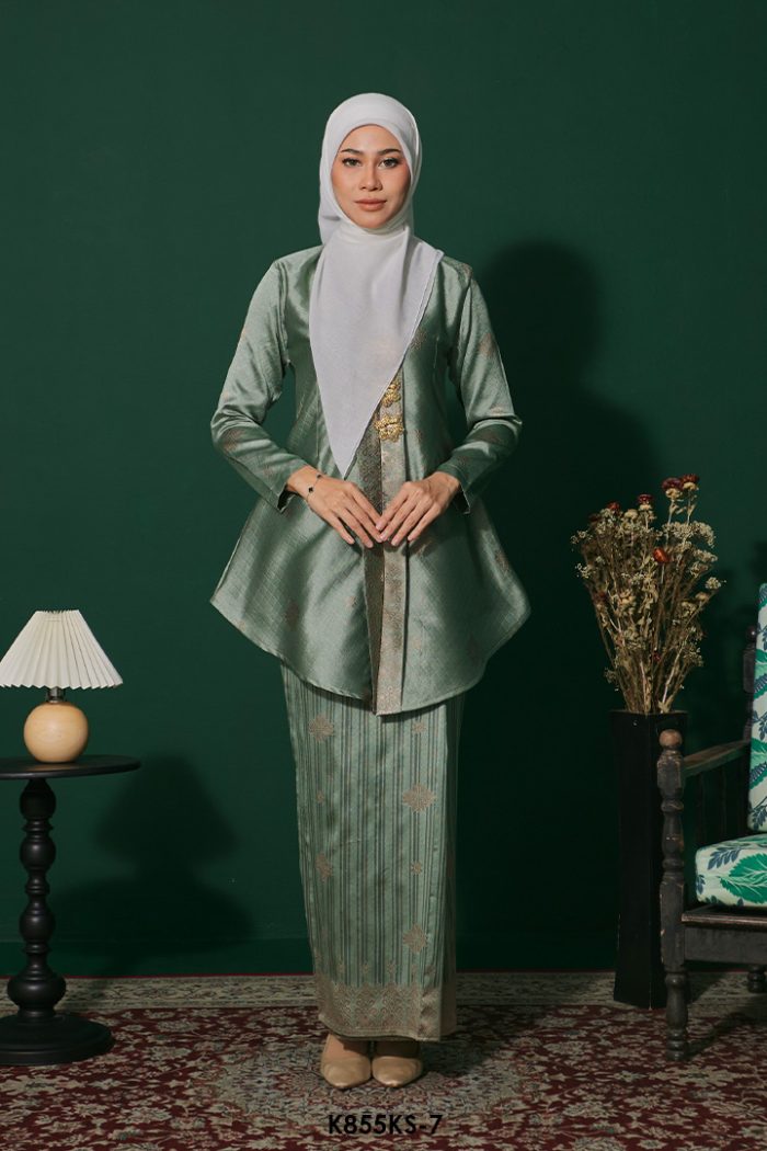 Kebaya Saloma in Faded Icy Mint (K855KS-7)
