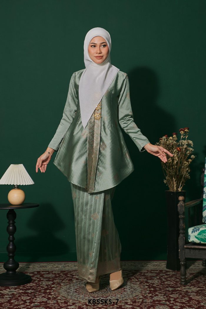 Kebaya Saloma in Faded Icy Mint (K855KS-7)
