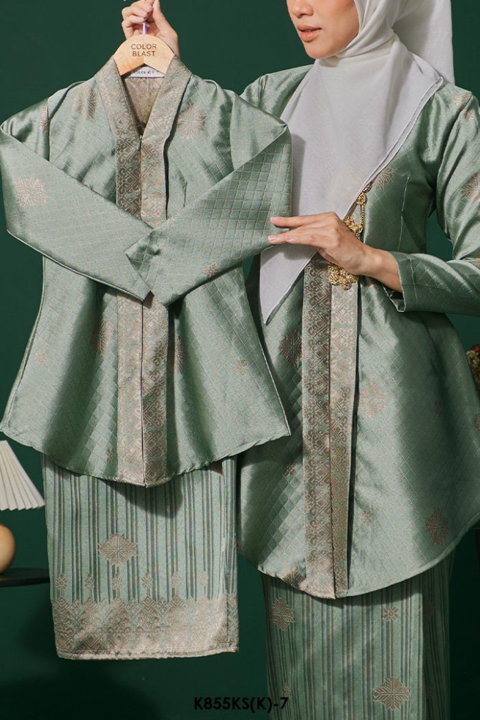 Kebaya Saloma Kids in Faded Icy Mint (K855(K)-7)