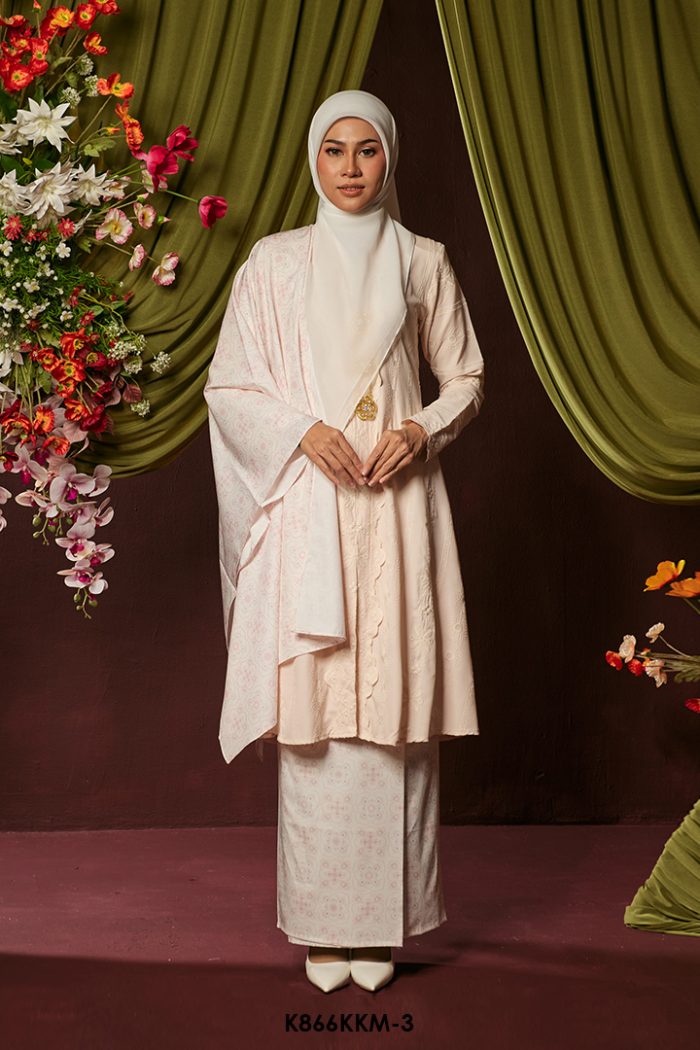 Kebarung Kalthom With Shawl in Soft Pink (K866KKM-3)