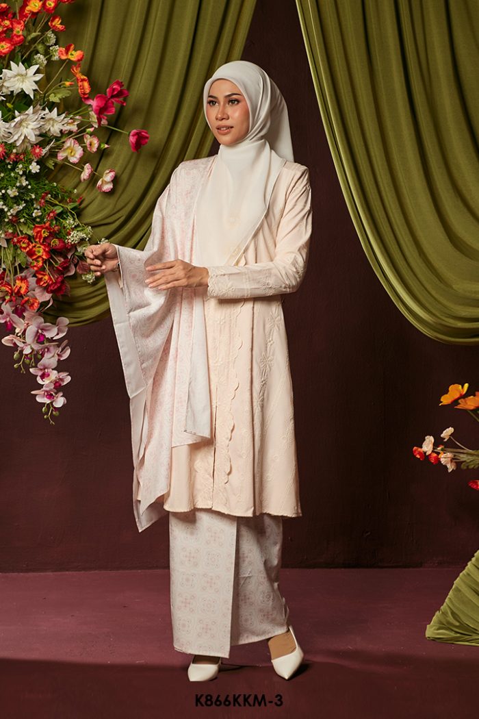 Kebarung Kalthom With Shawl in Soft Pink (K866KKM-3)