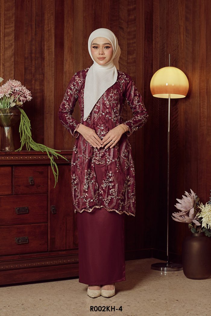 Kebaya Hanum in Burgundy (R002KH-4)
