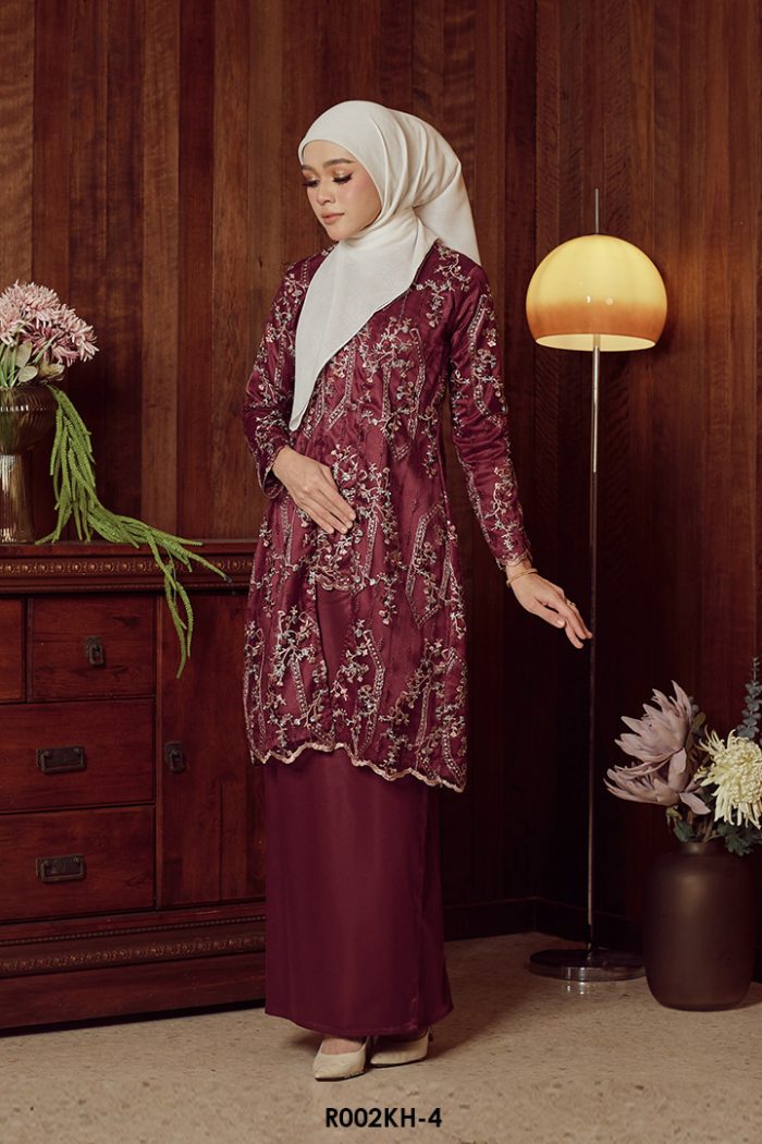 Kebaya Hanum in Burgundy (R002KH-4)
