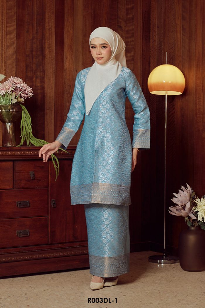 Delima Kurung in Bright Sky Blue (R003DL-1)