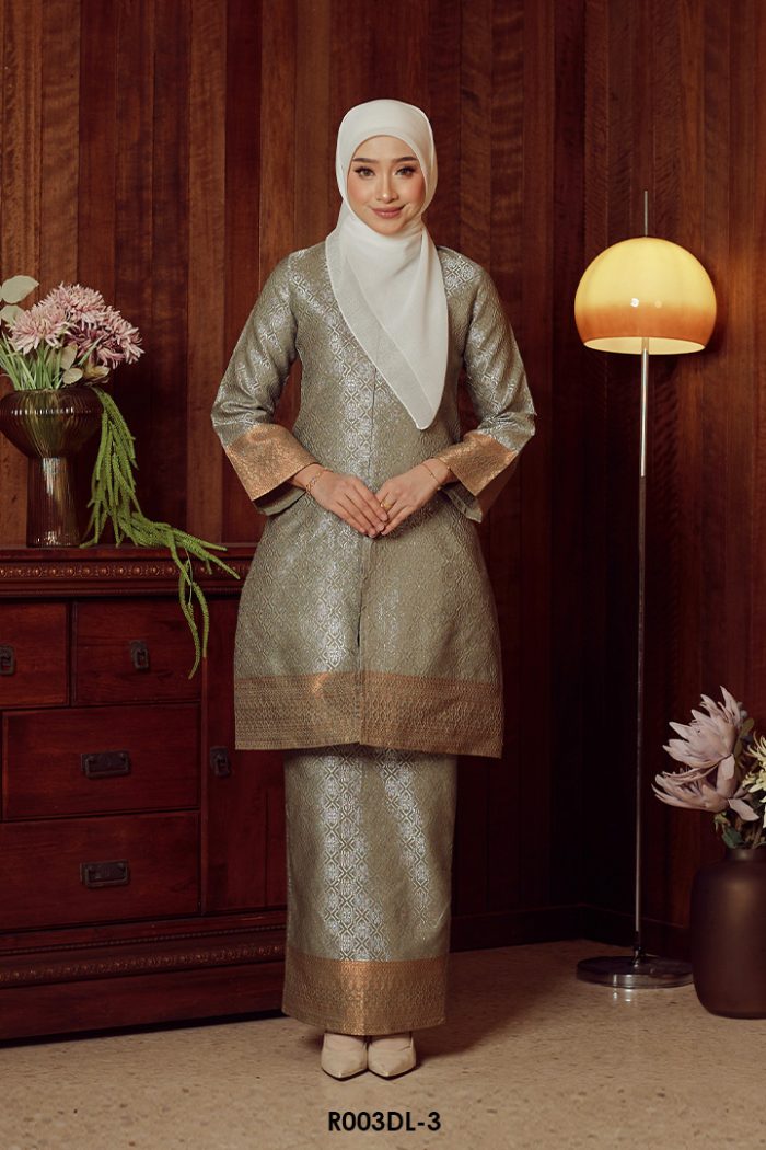 Delima Kurung in Sage Green (R003DL-3)