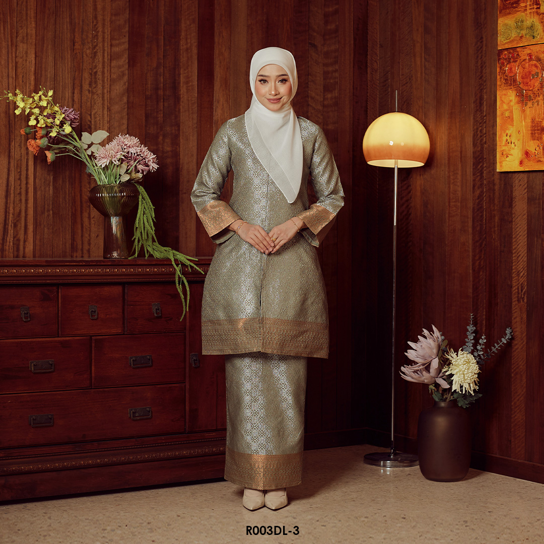Delima Kurung in Sage Green (R003DL-3)
