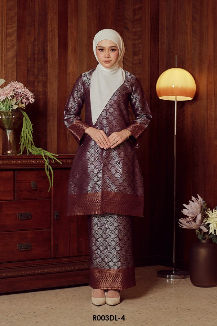 Delima Kurung in Dark Burgundy (R003DL-4)