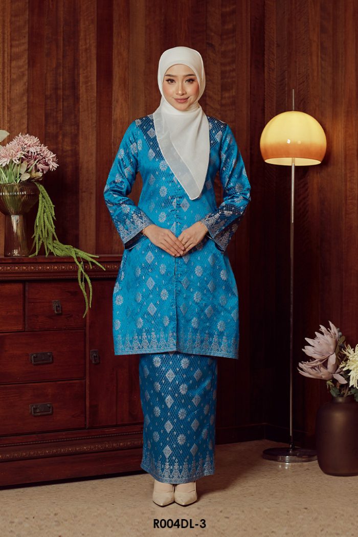 Delima Kurung in Teal Blue (R004DL-3)