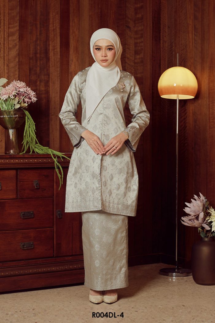 Delima Kurung in Warm Grey (R004DL-4)