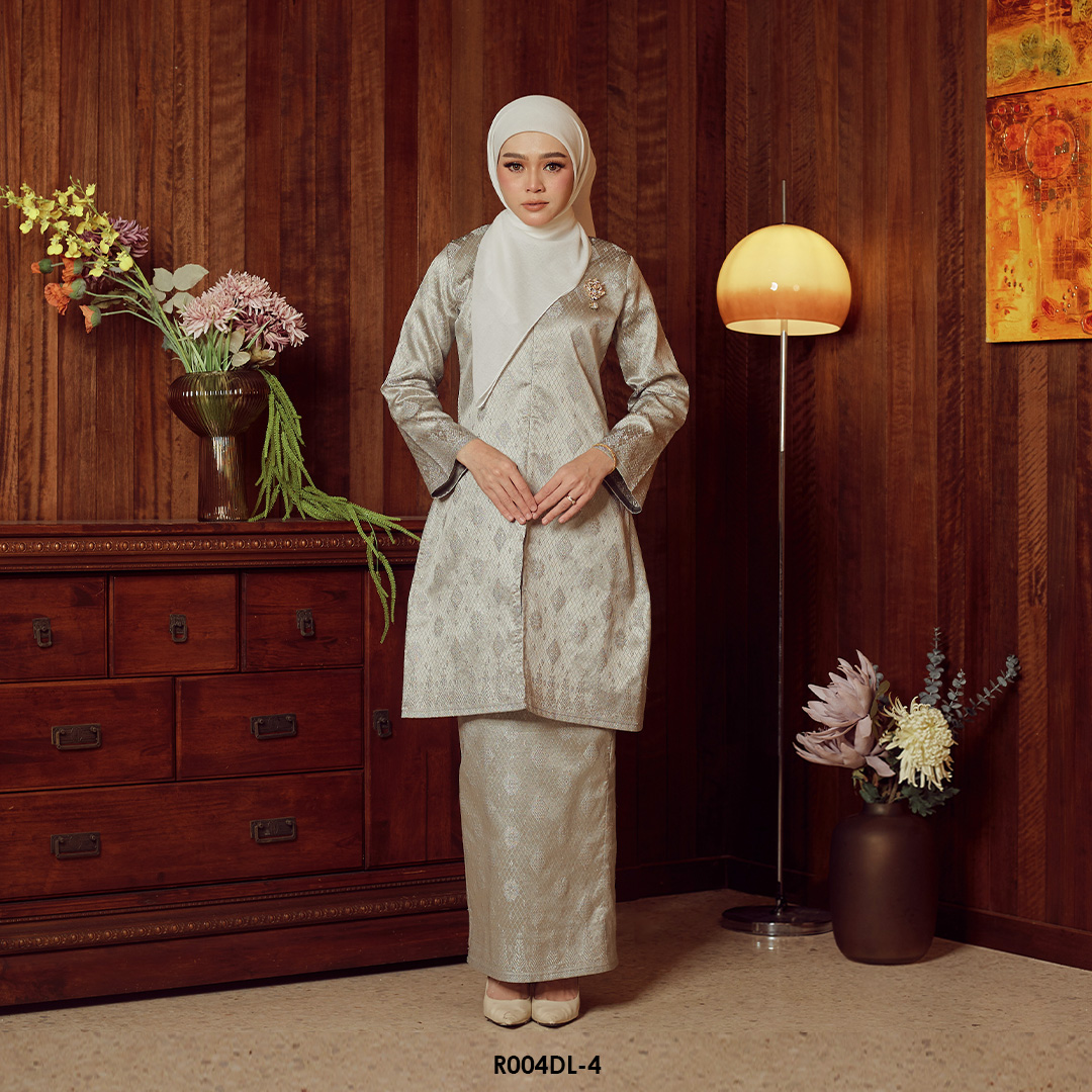 Delima Kurung in Warm Grey (R004DL-4)