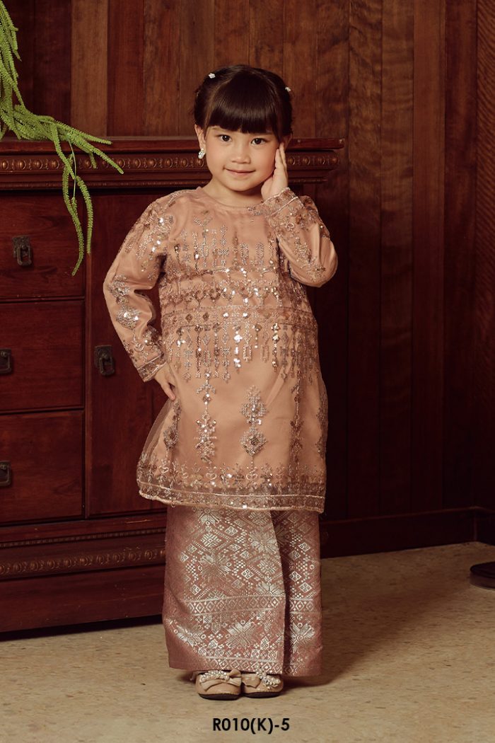 Tasnim Kurung in Coral (R010(K)-5)