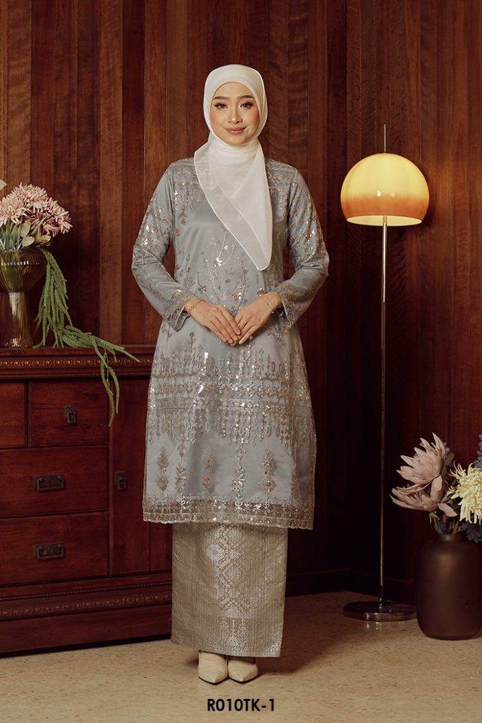 Tasnim Kurung in Grey (R010TK-1)