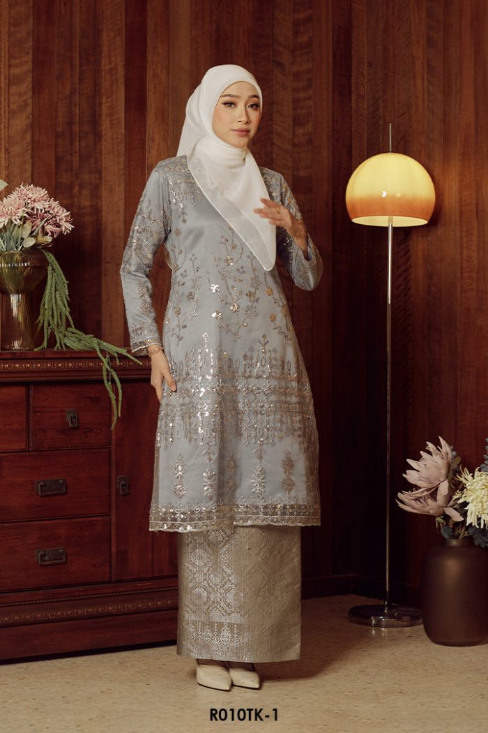 Tasnim Kurung in Grey (R010TK-1)