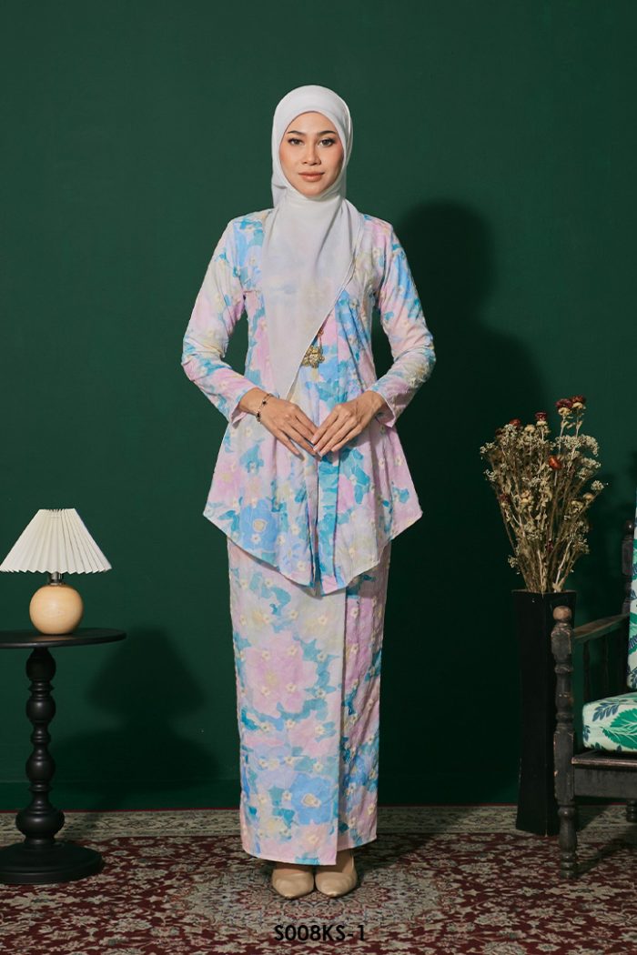 Kebaya Saloma in Baby Blue (S008KS-1)