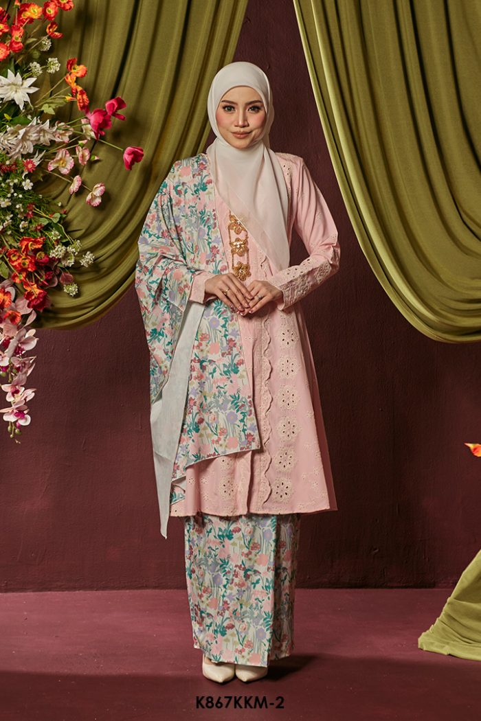 Kebarung Kalthom With Shawl in Soft Pink (K867KKM-2)