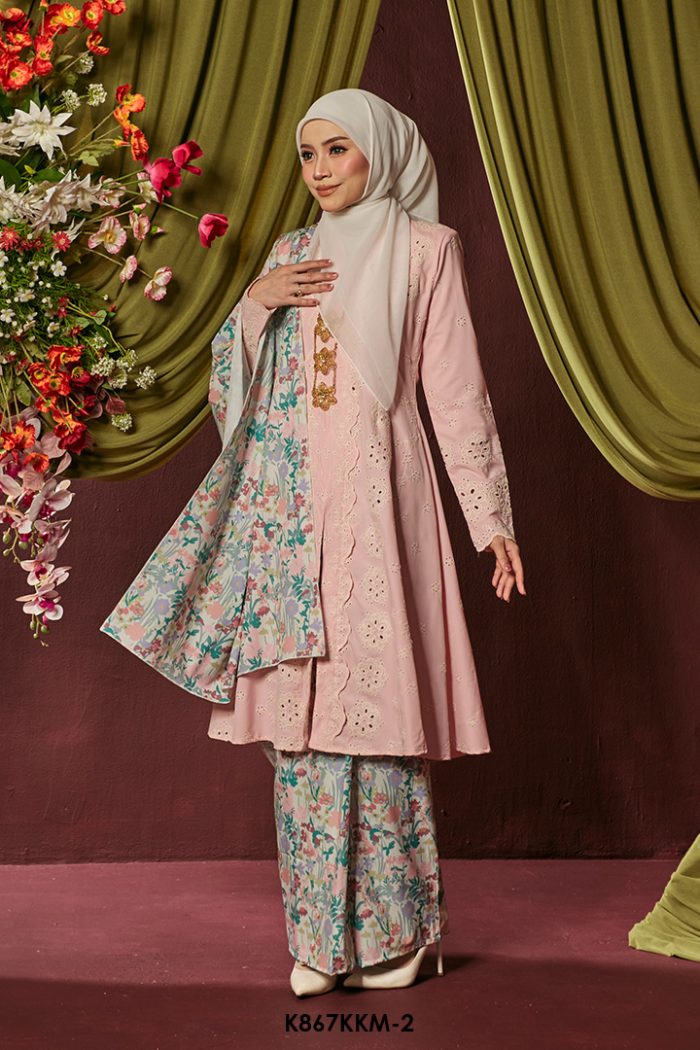 Kebarung Kalthom With Shawl in Soft Pink (K867KKM-2)