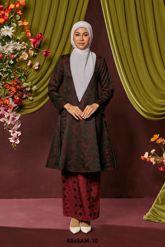 Ameera Kurung in Red Black (K868AM-10)