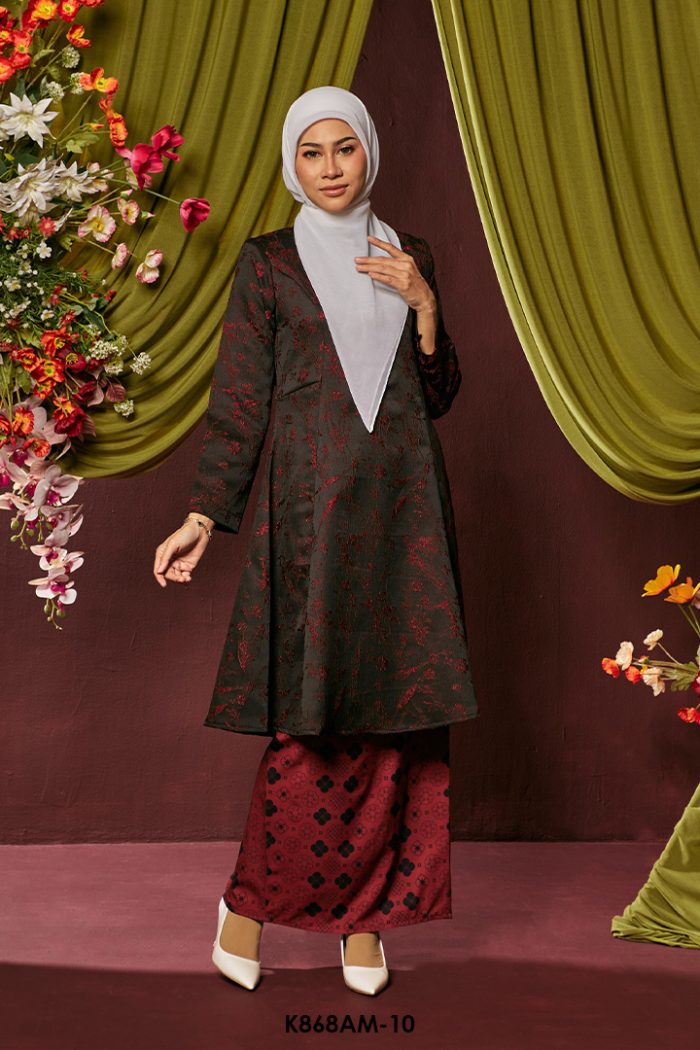 Ameera Kurung in Red Black (K868AM-10)