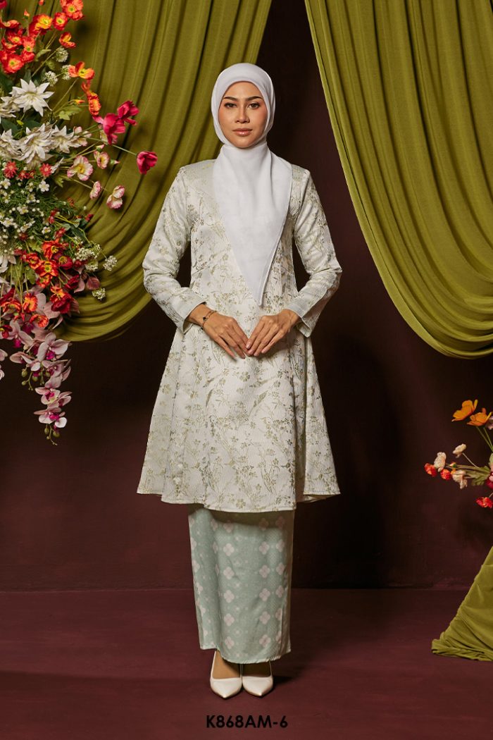Ameera Kurung in Sage Green (K868AM-6)