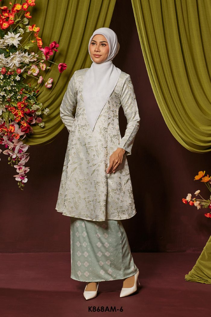 Ameera Kurung in Sage Green (K868AM-6)
