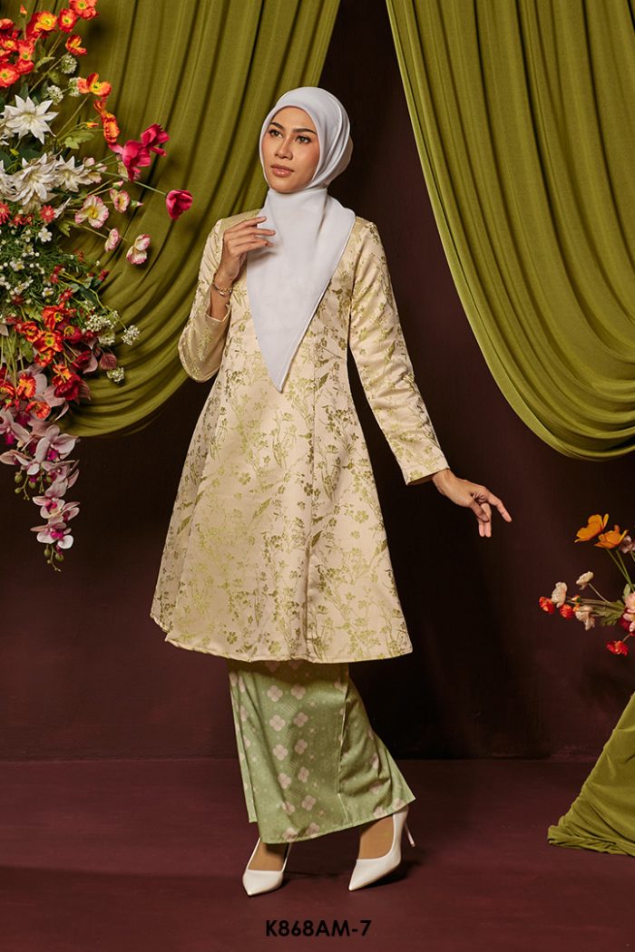 Ameera Kurung in Apple Green (K868AM-7)