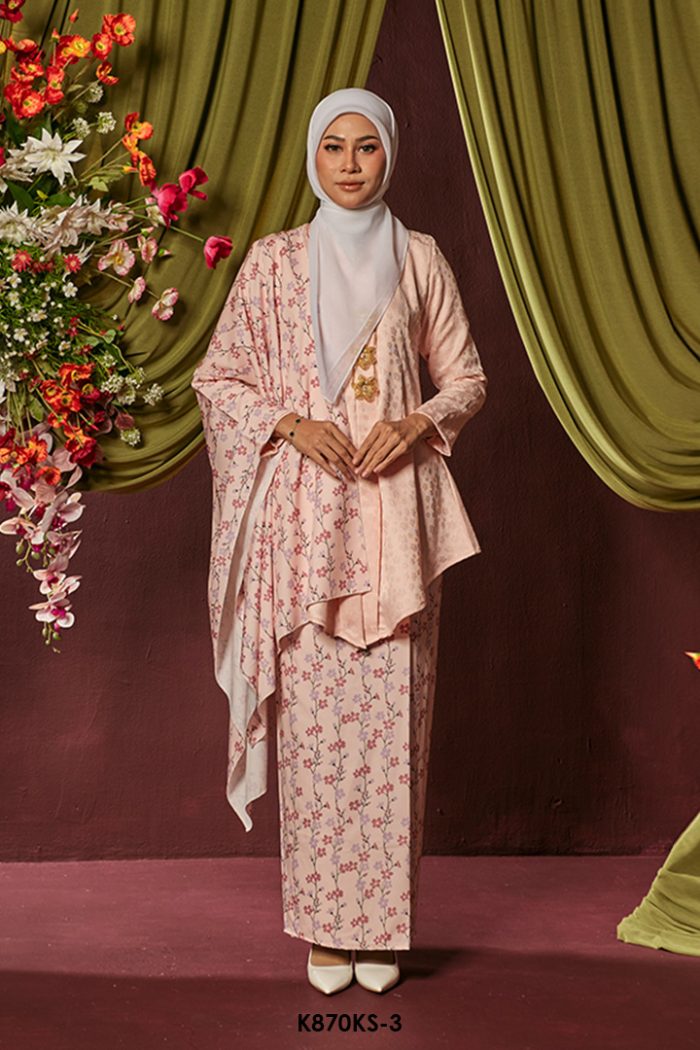 Kebaya Saloma With Shawl in Pink (K870KS-3)