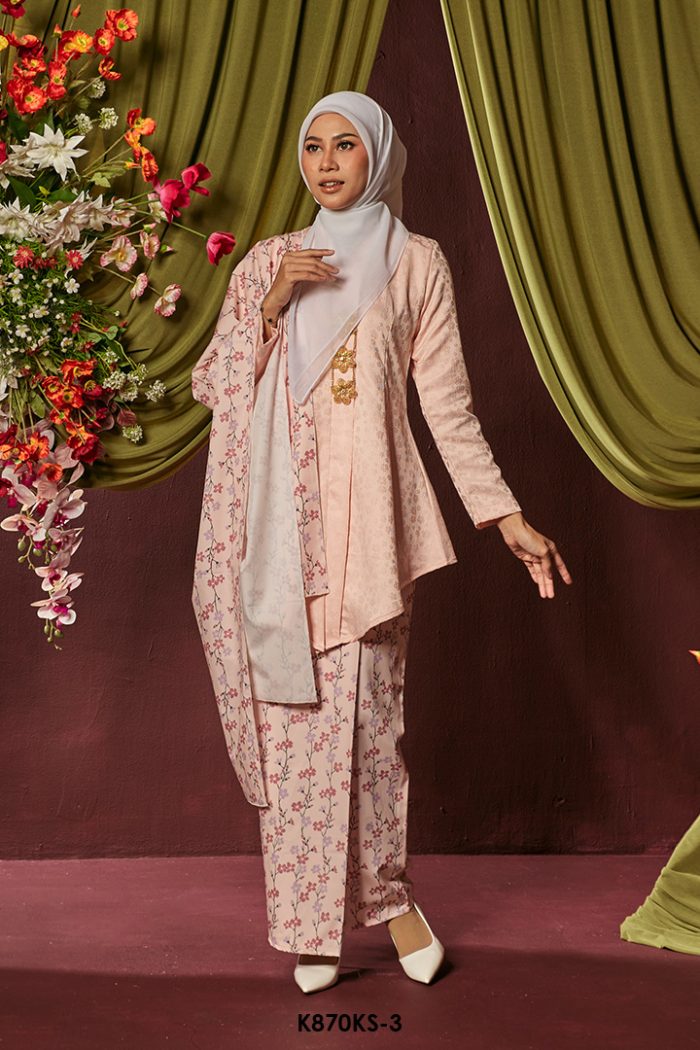 Kebaya Saloma With Shawl in Pink (K870KS-3)