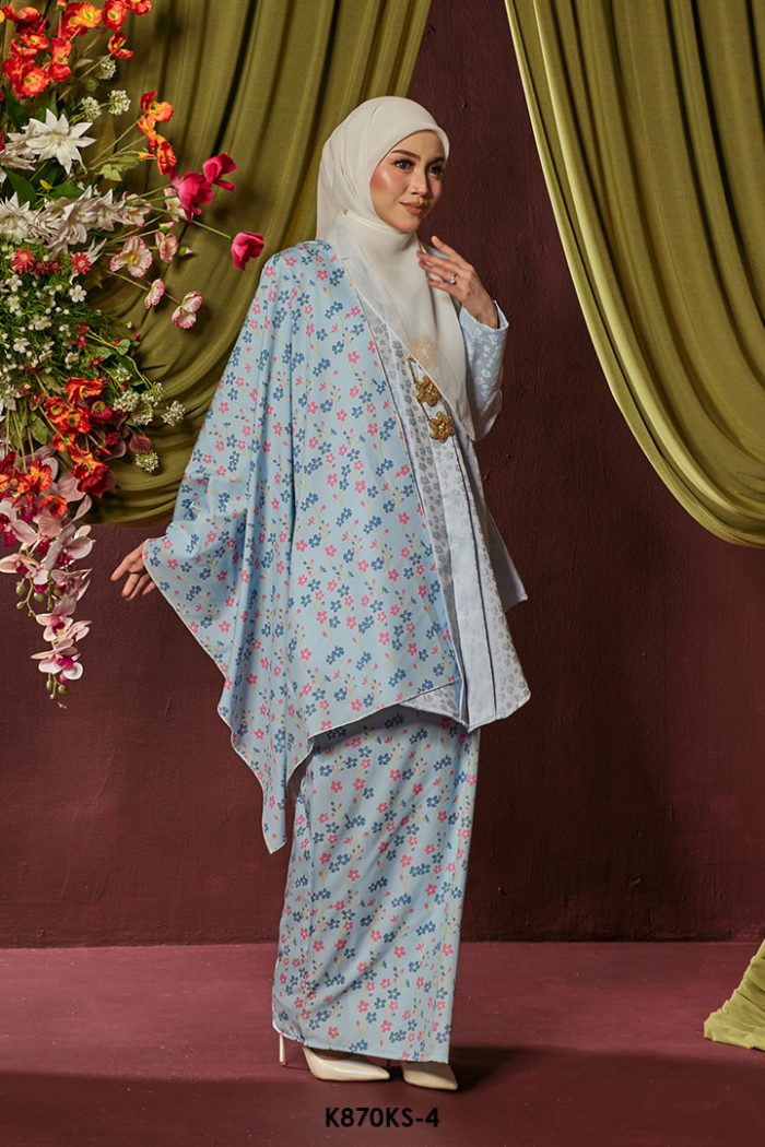 Kebaya Saloma With Shawl in Blue (K870KS-4)