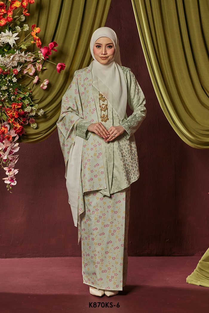 Kebaya Saloma With Shawl in Mint (K870KS-6)