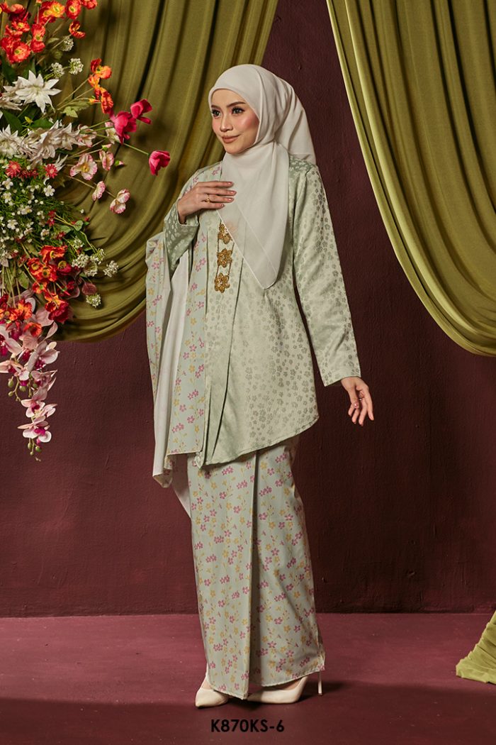 Kebaya Saloma With Shawl in Mint (K870KS-6)