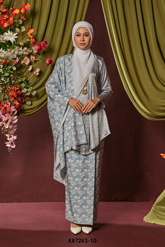 Kebaya Saloma With Shawl in Powder Blue (K872KS-10)