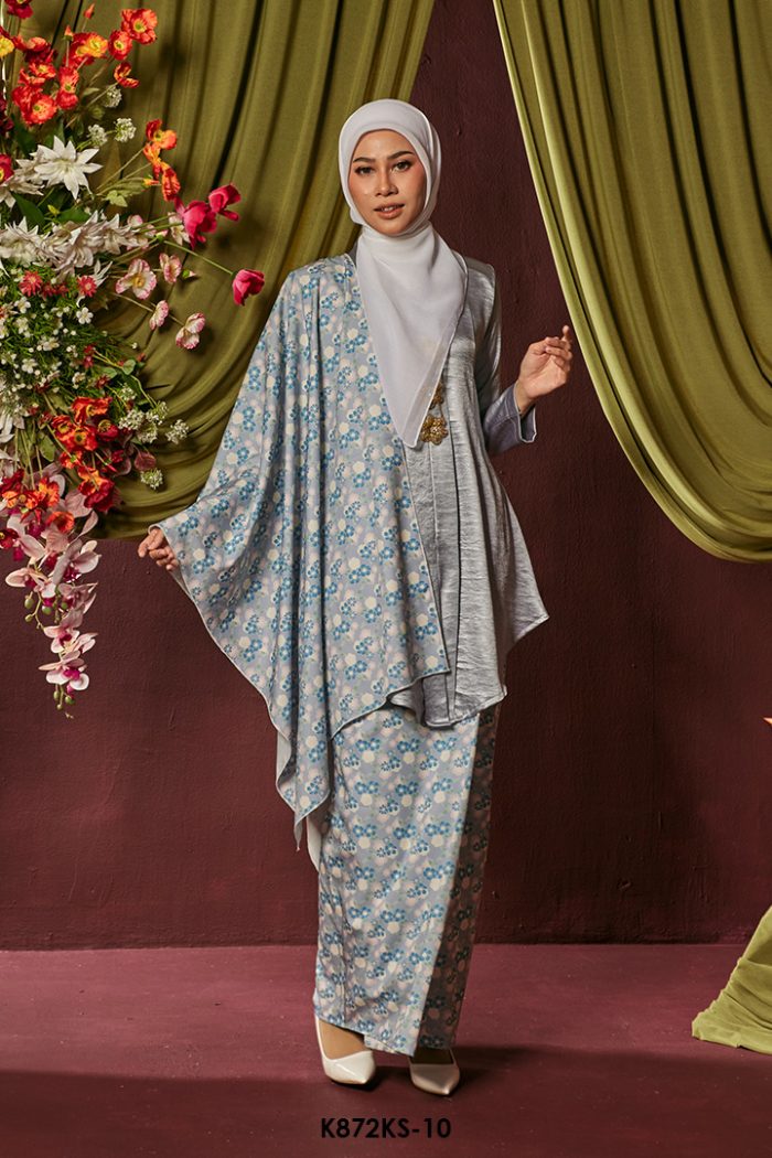 Kebaya Saloma With Shawl in Powder Blue (K872KS-10)