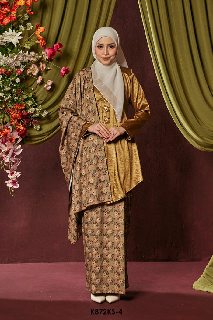 Kebaya Saloma With Shawl in Gold (K872KS-4)