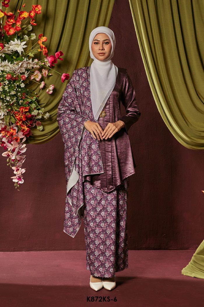 Kebaya Saloma With Shawl in Grape (K872KS-6)