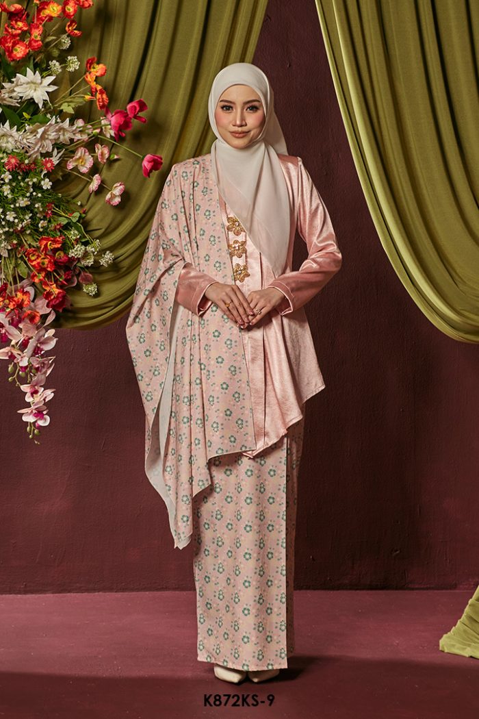 Kebaya Saloma With Shawl in Pink (K872KS-9)