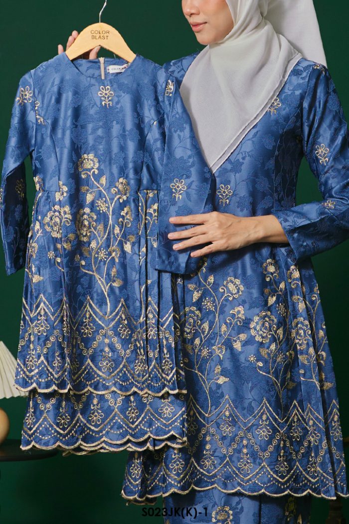 Juliana Kurung Kids in Stone Blue (S023(K)-1)