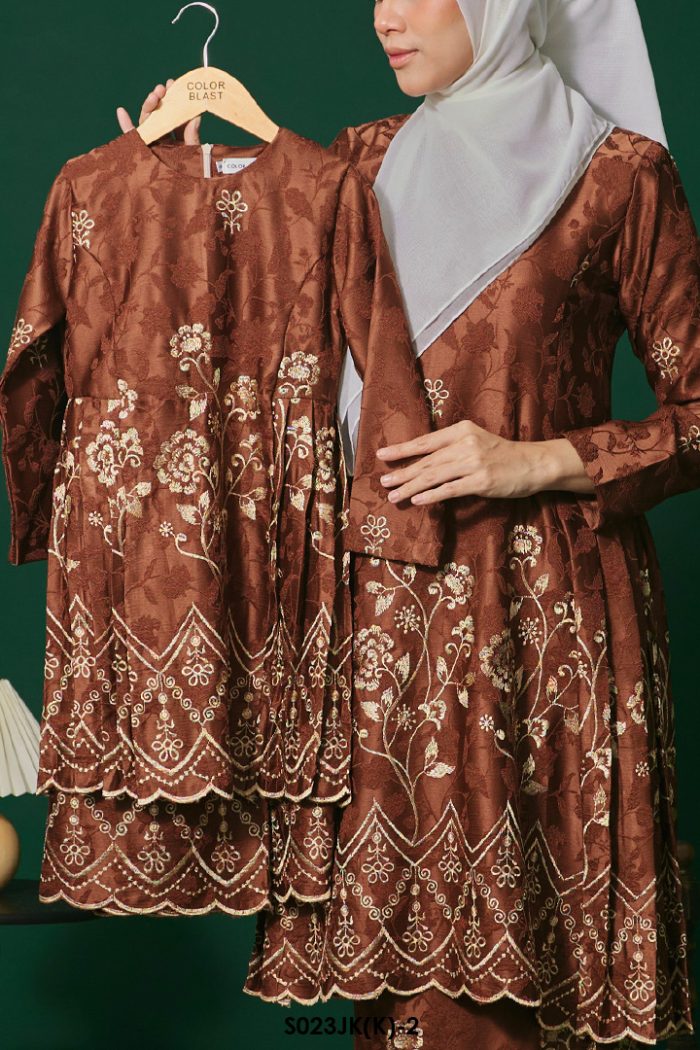 Juliana Kurung Kids in Rich Brown (S023(K)-2)