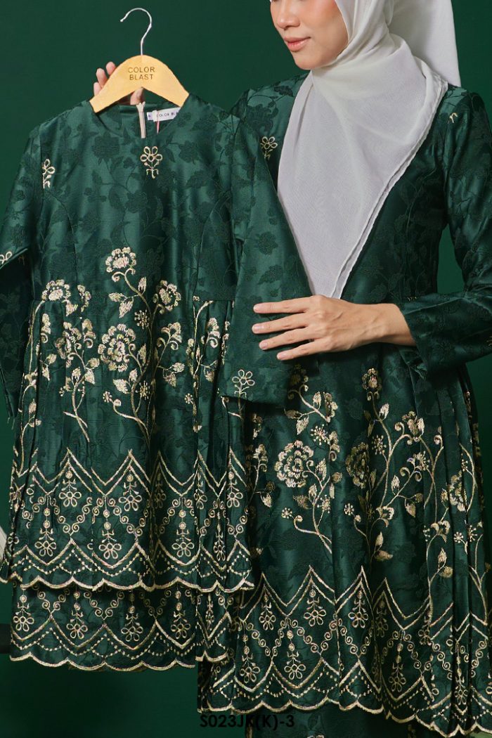 Juliana Kurung Kids in Emerald Green (S023(K)-3)