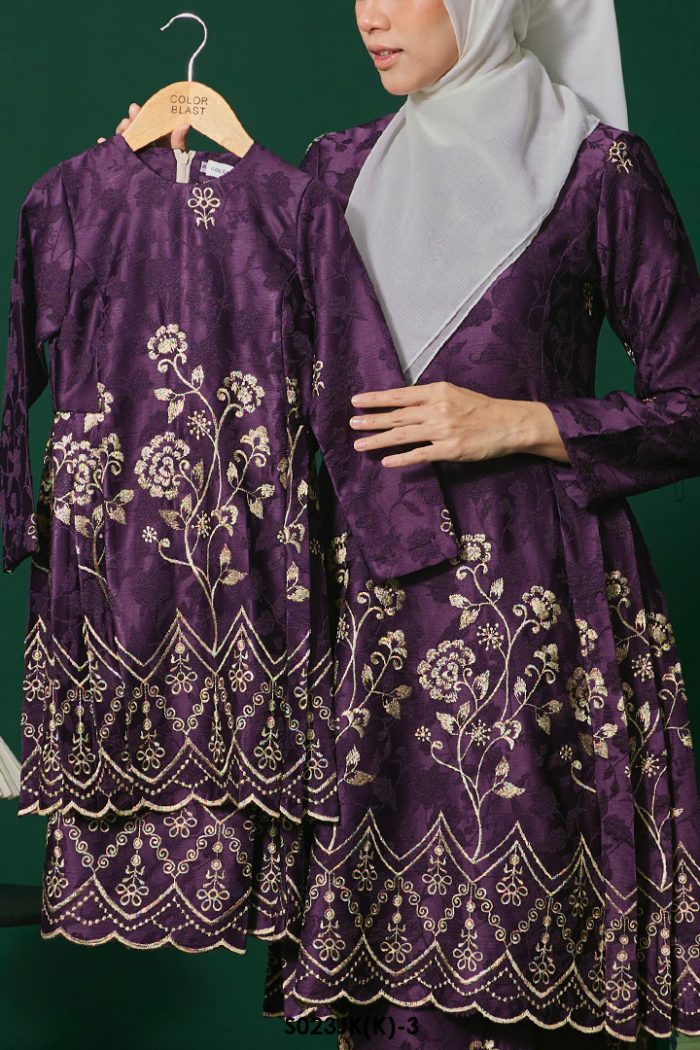 Juliana Kurung Kids in Dark Purple (S023(K)-4)