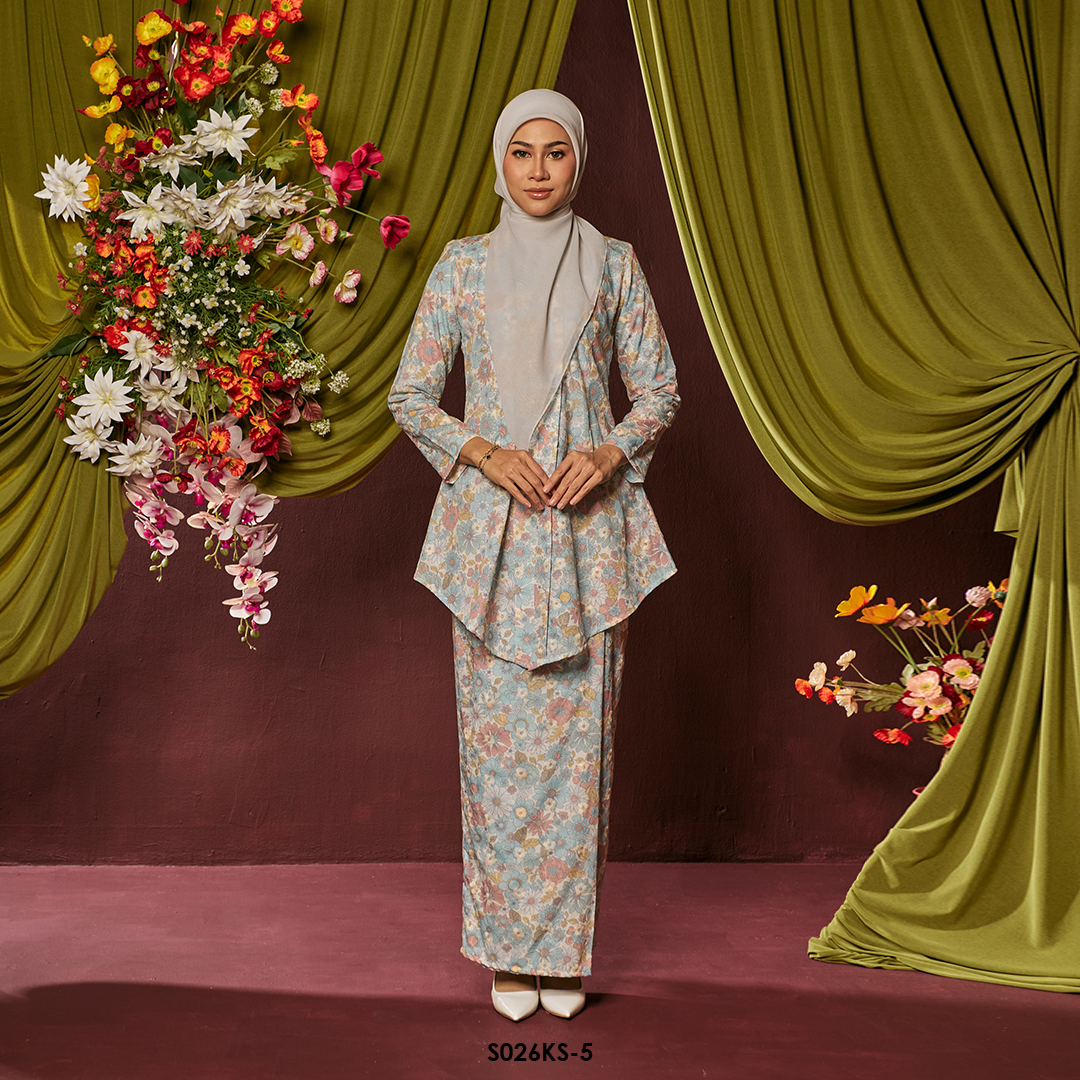 Kebaya Saloma in Icy Blue (S026KS-5)