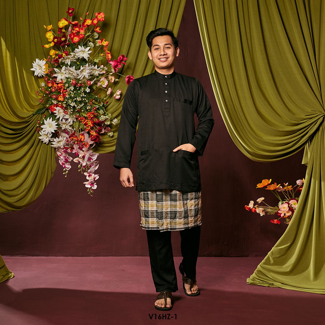 Harriz Baju Melayu in Black (V16HZ-1) - Image 2
