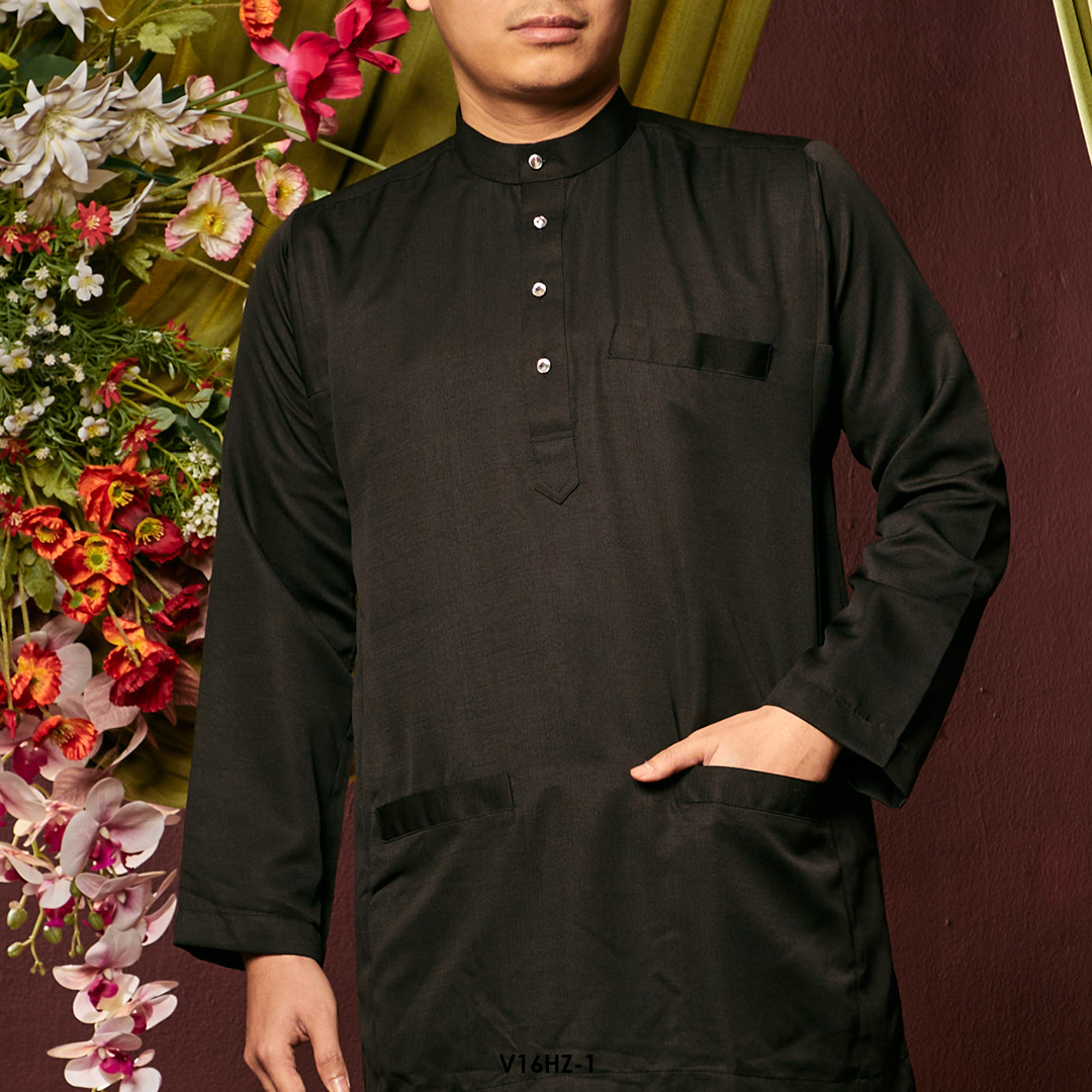 Harriz Baju Melayu in Black (V16HZ-1) - Image 4